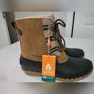 Sporto Nina Lace Up Duck Boots Woman's Size 8